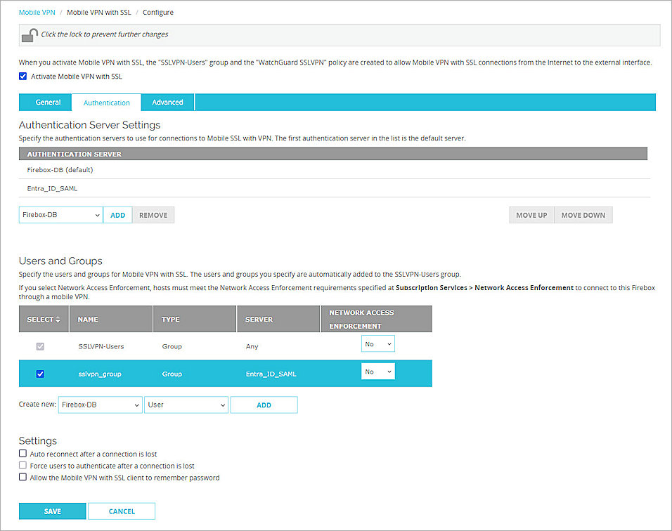 Screenshot of Firebox, Firebox Access Portal config 7